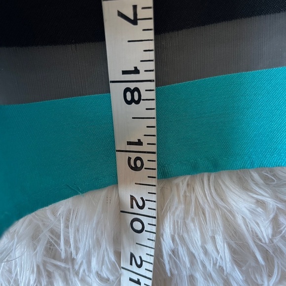 NWT Rare Eva Franco Tiered A-Line Mini Skirt sze 4P Blue Black Sheer Striped - Picture 10 of 12